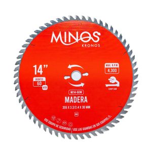 DISCO DE SIERRA 14" x 7/8", 60 DIENTES PARA MADERA (INDUSTRIAL)